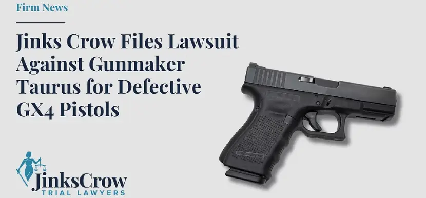 Jinks Crow Files Lawsuit Against Gunmaker Taurus For Defective Gx4 Pistols